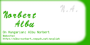 norbert albu business card